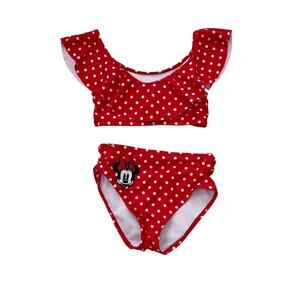 Disney Parks Minnie Mouse Red Polka Dot 2-Piece Bikini Swimsuit ~ Girl’s 5/6